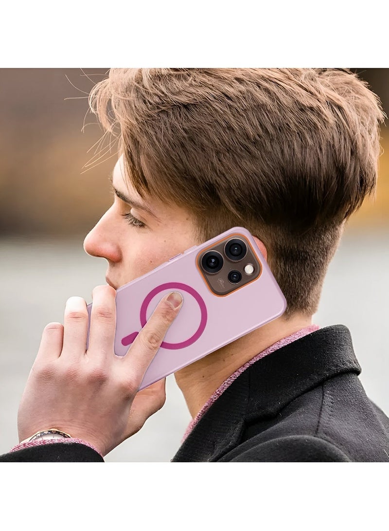 دبليو تيك غطاء هاتف Oppo Reno15 Pro 5G 2025 هجين شفاف مع ماجسيف وشحن مغناطيسي ورفع حواف الكاميرا بمظهر أنيق (MCMPMN) - وردي فاتح - Image 5